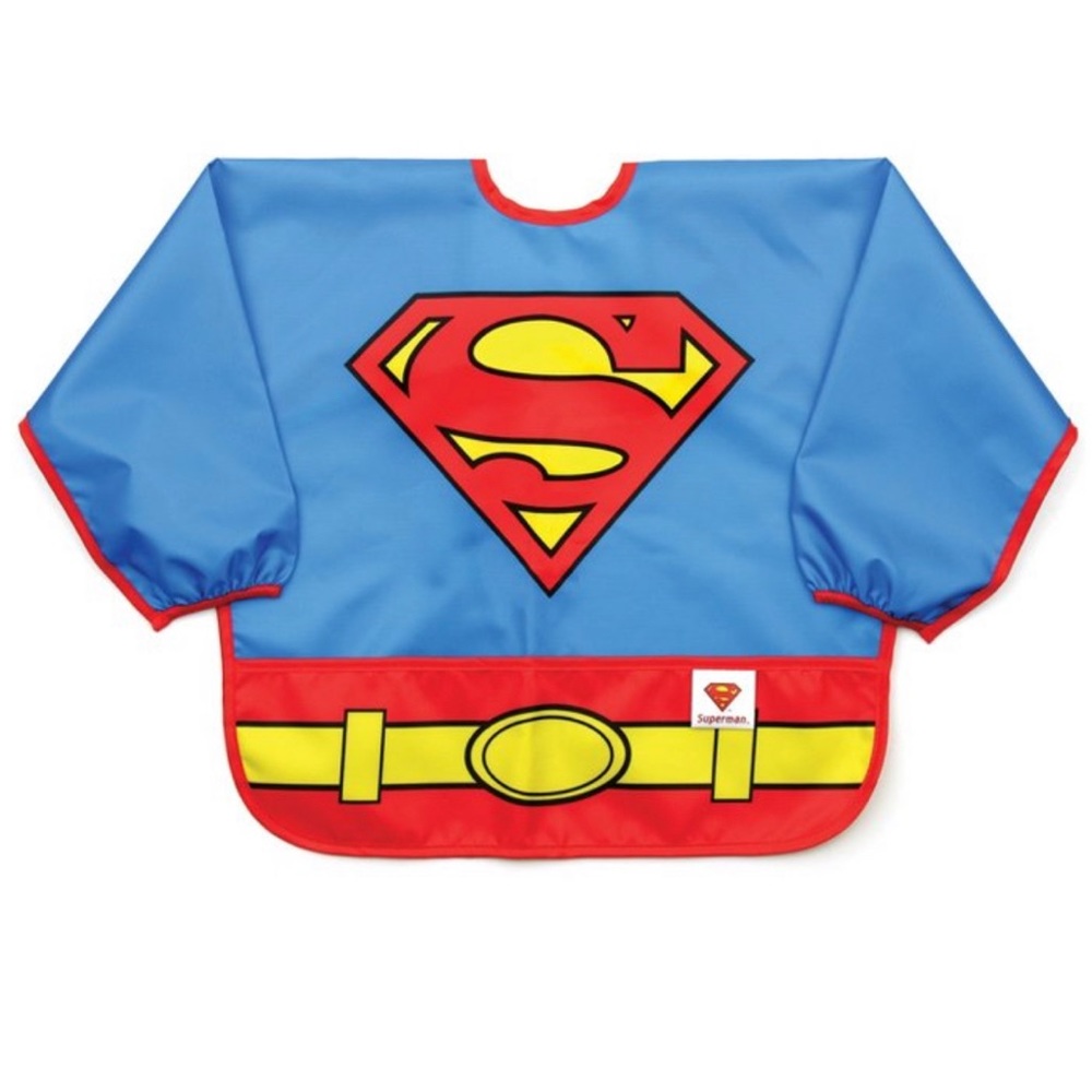 Bumpkins Bib - Superman DC Comics Costume Long Sleeved Blue Red